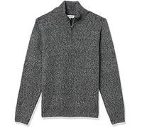 Amazon Essentials Men's Long-Sleeve Soft Touch Quarter-Zip Jumper, Charcoal Marl, L