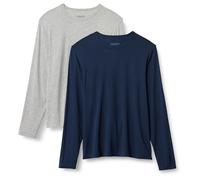 Amazon Essentials Men's Long Sleeve Super Soft Modal Vest, Pack of 2, Medium Grey Heather/Navy, XS