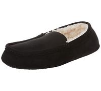 Amazon Essentials Men's Micro-suede Moccasin Slippers, Black Microsuede, 7 UK