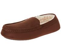Amazon Essentials Men's Micro-suede Moccasin Slippers, Dark Toffee Brown Microsuede, 10 UK