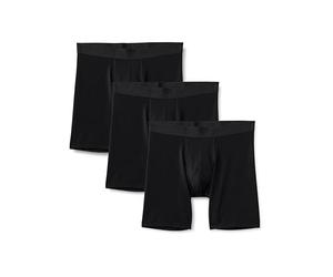 Amazon Essentials Men's Microfibre Boxer Shorts Underwear, Pack of 3, Black, S