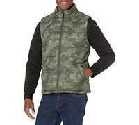 Amazon Essentials Men's Mid-weight Fleece-Lined Insulated Puffer Vest, Military Green Camo, M
