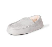 Amazon Essentials Men's Moccasin Slipper, Grey Microsuede, 8