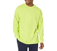 Amazon Essentials Men's Oversized Long-Sleeved Organic Cotton T-Shirt, Lime Green, S
