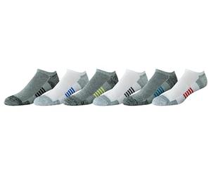 Amazon Essentials Men's Performance Breathable Cotton-Poly Blend Cushioned No Show Running and Trainer Athletic Ankle Socks, 6 Pairs, Grey/White, 7-11