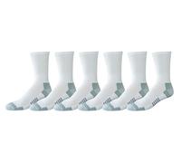 Amazon Essentials Men's Performance Breathable Cotton-Poly Blend Moisture Control Athletic Running Crew Sports Socks, 6 Pairs, White, 7-11