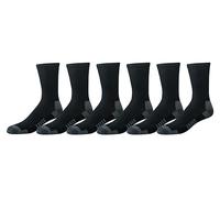 Amazon Essentials Men's Performance Breathable Cotton-Poly Blend Moisture Control Athletic Running Crew Sports Socks, 6 Pairs, Black, 12-14