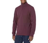 Amazon Essentials Men's Quarter-Zip French Rib Jumper, Burgundy Heather, L