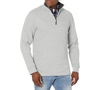 Amazon Essentials Men's Quarter-Zip French Rib Jumper, Light Grey Heather, S