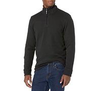Amazon Essentials Men's Quarter-Zip French Rib Jumper, Washed Black, XS