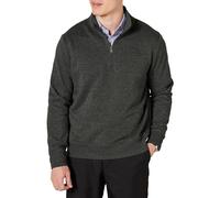 Amazon Essentials Men's Quarter-Zip Polar Fleece Winter Jacket, Charcoal Heather, M