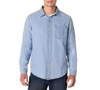 Amazon Essentials Men's Regular-Fit Long-Sleeve Button-Down Denim Shirt, Light Indigo Wash, XXL