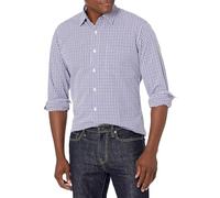 Amazon Essentials Men's Regular-Fit Long-Sleeve Casual Poplin Shirt, Blue Purple Gingham, M