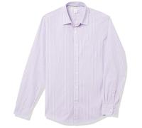 Amazon Essentials Men's Regular-Fit Long-Sleeve Casual Poplin Shirt, Lavender White Double Stripe, XL