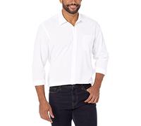 Amazon Essentials Men's Regular-Fit Long-Sleeve Casual Poplin Shirt, White, XXL