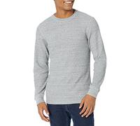 Amazon Essentials Men's Regular-Fit Long-Sleeve Cotton Blend Waffle Shirt, Light Grey Heather, XL