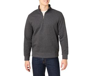 Amazon Essentials Men's Regular Fit Long-Sleeve Quarter-Zip Casual Smart Pullover Fleece Sweatshirt, Charcoal Heather, XL