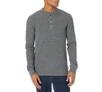 Amazon Essentials Men's Regular-Fit Long-Sleeve Waffle Henley Shirt, Charcoal, XS