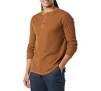 Amazon Essentials Men's Regular-Fit Long-Sleeve Waffle Henley Shirt, Light Brown, XXL