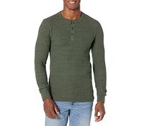 Amazon Essentials Men's Regular-Fit Long-Sleeve Waffle Henley Shirt, Olive Heather, S