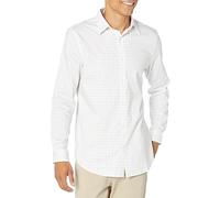 Amazon Essentials Men's Regular Fit Long Sleeve Wrinkle Resistant Stretch Dress Shirt, Lavender White Windowpane, XXL