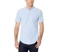 Amazon Essentials Men's Regular-Fit Short-Sleeve 100% Cotton Oxford Shirt, Blue, XXL