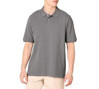 Amazon Essentials Men's Regular-Fit Short-Sleeve Cotton Piqué Polo Shirt (Available in Big and Tall), Grey, L