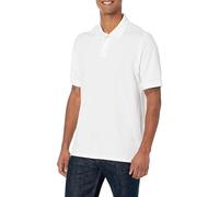 Amazon Essentials Men's Regular-Fit Short-Sleeve Cotton Piqué Polo Shirt (Available in Big and Tall), White, L