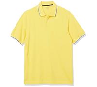 Amazon Essentials Men's Regular-Fit Short-Sleeve Cotton Piqué Polo Shirt (Available in Big and Tall), Yellow Twin Stripe, S