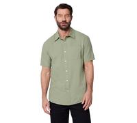 Amazon Essentials Men's Regular-Fit Short-Sleeve Linen Shirt, Dark Sage Green, XXL