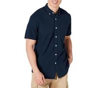 Amazon Essentials Men's Regular-Fit Short-Sleeve Pocket Oxford Shirt, Navy, L