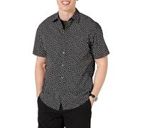 Amazon Essentials Men's Regular-Fit Short-Sleeve Print Shirt, Black Floral, XL
