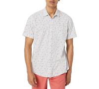 Amazon Essentials Men's Regular-Fit Short-Sleeve Print Shirt, Black White Geo Print, XXL