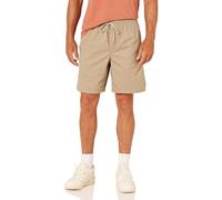 Amazon Essentials Men's Relaxed Fit 8" (20cm) Cotton Shorts with Elastic Waist and Drawstrings, Khaki Brown, XS