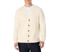Amazon Essentials Men's Relaxed-Fit Cotton Blend Cardigan, Oatmeal Heather, L