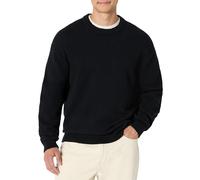 Amazon Essentials Men's Relaxed-Fit Cotton Blend Textured Crewneck Pullover Sweater, Black, L