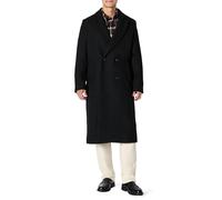 Amazon Essentials Men's Relaxed-Fit Double Breasted Wool Blend Longline Topcoat, Black, XL