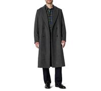 Amazon Essentials Men's Relaxed-Fit Double Breasted Wool Blend Longline Topcoat, Charcoal Heather, M