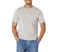 Amazon Essentials Men's Relaxed Fit Heavyweight Cotton T-Shirt with Breast Pocket, Medium Grey Heather, L