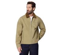 Amazon Essentials Men's Relaxed-Fit Rigid Denim Zip Up Jacket, Mushroom Brown, XXL