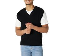 Amazon Essentials Men's Relaxed-fit Sleeveless V-Neck Tank Top Jumper Vest, Black, L