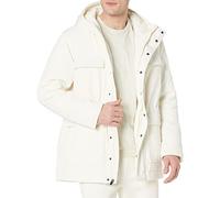 Amazon Essentials Men's Relaxed-Fit Water-Repellent Recycled Polyester Hooded Parka (Previously Amazon Aware), Ivory, XL