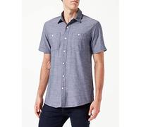 Amazon Essentials Men's Short-Sleeve Chambray Shirt, Grey, Large