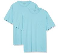 Amazon Essentials Men's Short-Sleeve Crewneck Pocket T-Shirts, Pack of 2, Charcoal Heather, XS