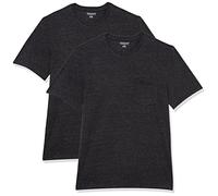 Amazon Essentials Men's Short-Sleeve Crewneck Pocket T-Shirts, Pack of 2, Charcoal Heather, XXL