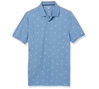 Amazon Essentials Men's Slim-Fit Cotton Pique Polo Shirt, Blue Palm Tree Print, XL