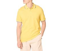 Amazon Essentials Men's Slim-Fit Cotton Pique Polo Shirt, Yellow Thin Stripe, M