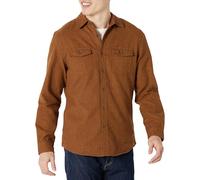 Amazon Essentials Men's Slim-Fit Long-Sleeve 2-Pocket Flannel Shirts, Toffee Brown, M