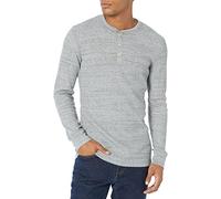 Amazon Essentials Men's Slim-Fit Long-Sleeve Waffle Henley Shirt, Light Grey Heather, XS