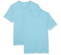 Amazon Essentials Men's Slim-Fit Short-Sleeve V-Neck T-Shirt, Pack of 2, Aqua Blue, X-Large